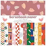 24 Sheets 12 Designs Scrapbook Paper Pad,6'×6” Single-Sided Decopodge Craft Cardstock Paper,Scrapbooking DIY Decorative Background Cardmaking Supplies.Sweet Love