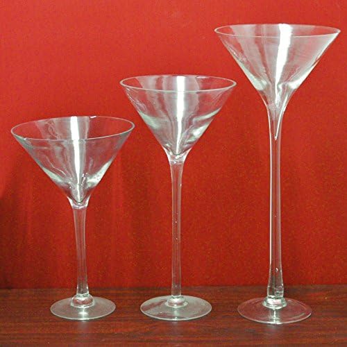 Party Spin Firefly Giant Martini Glass Vase, 23-inch, 2-Pack