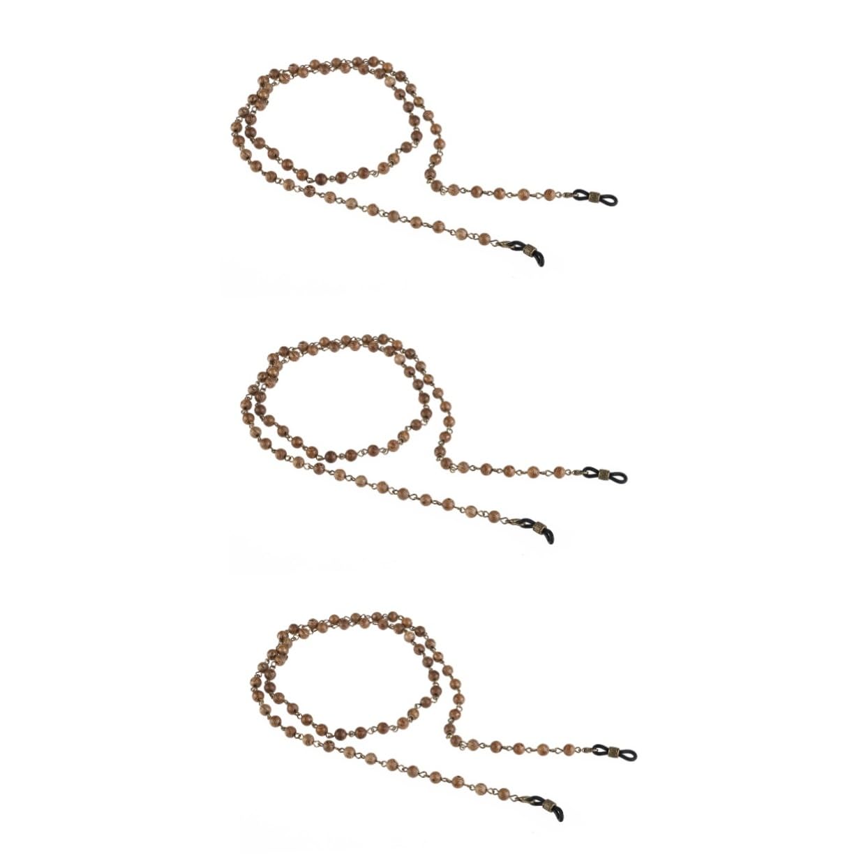 3piezas Cadena De Gafas De Madera Natural Perlas Soporte Para Gafas Diseño Elegante y Antideslizante Para Uso Diario y Decoración Personal