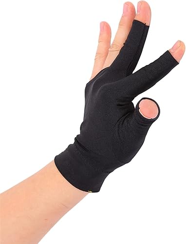 Miniatura 7 de Mesa de billar de 3 dedos de Spandex negro flexible para hombres y mujeres