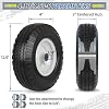 GICOOL 4.10/3.50-6 Flat Free Tire and Wheel, with 3-3.5''-4.0''-4.5'' Centered Hub, and 3/4 & 5/8 Bearings, Replacement for Wheelbarrow, Hand Truck/All Purpose Utility Tire on Wheel, (2 Pack)