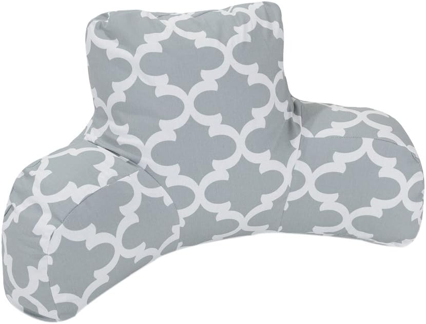 Majestic Home Goods Trellis Reading Pillow, Gray