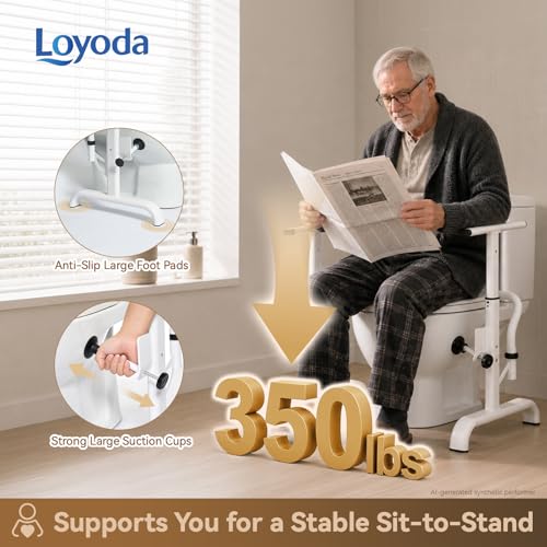 Loyoda Toilet Safety Rails for Seniors, 350 LBS Heavy Duty Toilet Grab Bars by Loyoda - Image 4