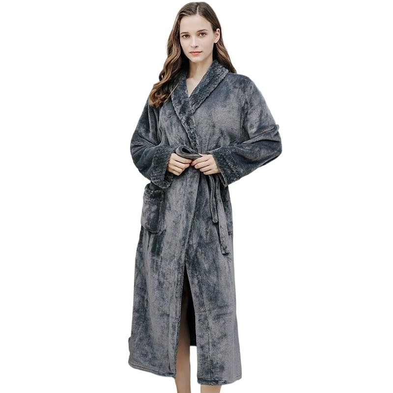 Albornoz Mujer Albornoces de baño for parejas, largos y gruesos, cálidos, otoño e invierno, pijamas for hombres mujeres, bata ducha, toallas for adultos Albornoz Hombre