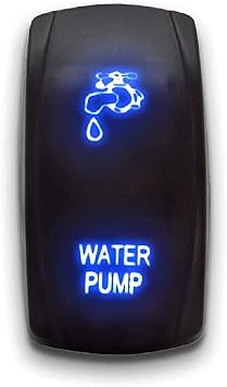 Water Pump - Blue - STARK 5-PIN Laser Etched LED Rocker Switch Dual Light - 20A 12V ON/Off