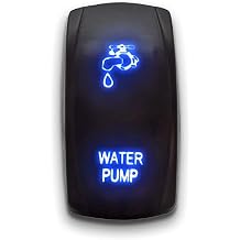 Water Pump - Blue - STARK 5-PIN Laser Etched LED Rocker Switch Dual Light - 20A 12V ON/Off