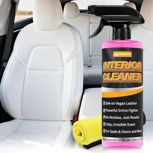 Interior Cleaner & Seat Care Spray for Tesla – Stain Remover Safe on Black & White Vegan Leather, Console & Dash, Refreshes Seats – Compatible with Model 3, Y, S, X & Cybertruck Accessories 2025/2026