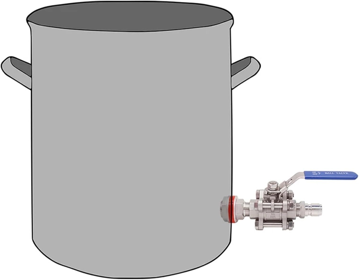 Home & Brewing Weldless 304 SS 3-Piece Ball Valve with Quick Disconnect Kit Fit 1/2" ID Hose Suitable Brew Kettles/Wine Accessories, Homebrew Hardware Brewing Accessories(Ball Lock)