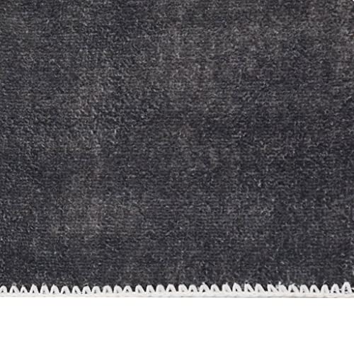 Tapis lavable anthracite 80x300 cm en polyester design moderne