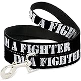  Buckle Down dl-w30933 I \'m un Luchador Negro/Blanco Correa del Perro