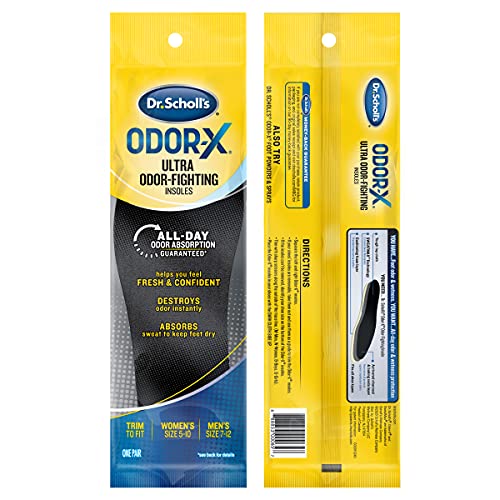 Dr. Scholls Scholl's Odor X Odor Fighting Insoles With Activated Charcoal Pair, 1 Pair (Pack Of 4) #TOP1