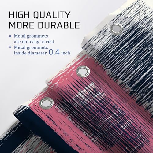 Rideau de douche extra large contre les éclaboussures d'eau, bleu moderne - 5