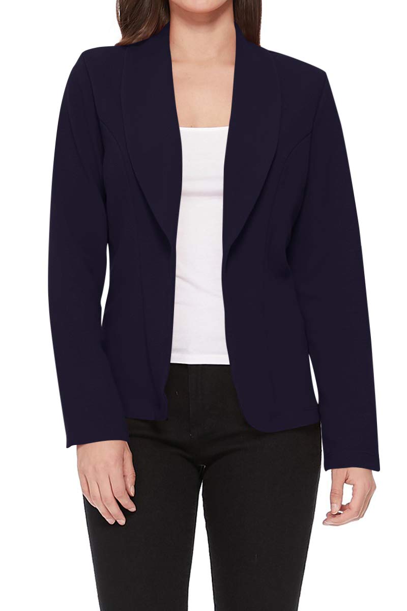 Womens Casual Long Sleeves Open Front Basic Lightweight Solid Blazer Jacket S-3XL