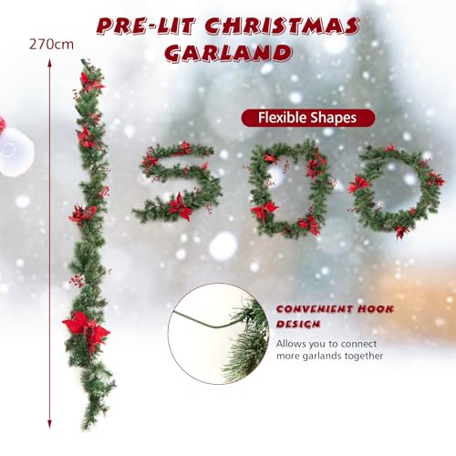 KOMFOTTEU Ghirlanda di Natale con 50 luci a LED