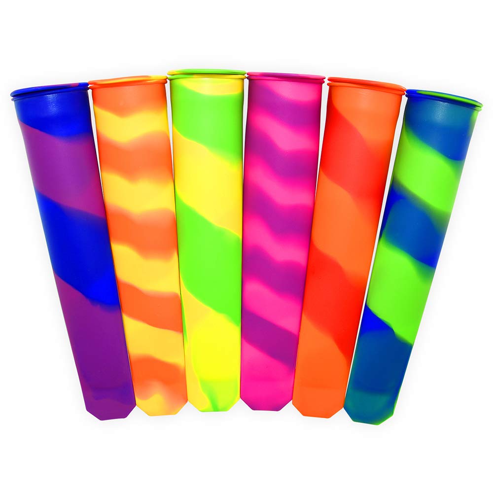 Neatrix Silicone Freeze Pop Mold, 6 Pack for Juices, Ice Cream, Freeze PopsNeatrix Silicone Freeze Pop Mold, 6 Pack for Juices, Ice Cream,Frozen Fruit, Sorbet, Multi-Color, Reusable, Eco-Friendly