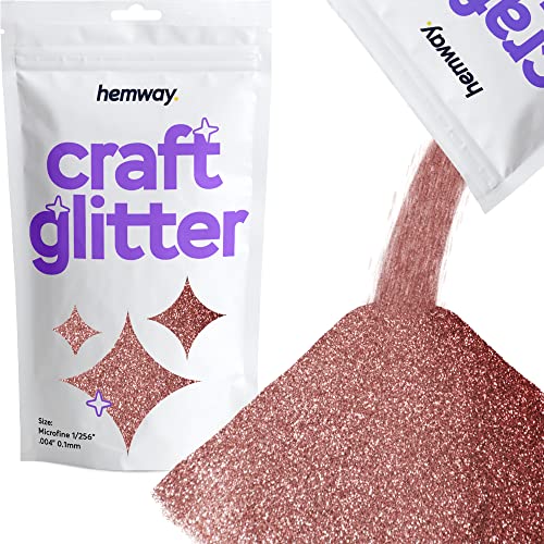 Hemway Craft Glitter 100 g 3,5 oz Microfin 1/256' 0,004' 0.1mm (or rose)