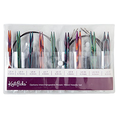 Knit Picks Options Wood Interchangeable Knitting Needle Set - Us 4-11 (Mosaic) #TOP1