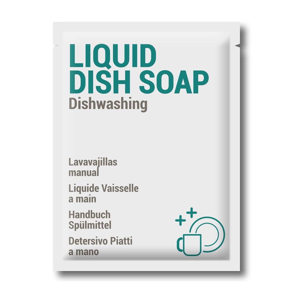 GPQ - Detersivo Lavastoviglie Liquido 15 ml | 250 pz | Amenities Detergente Manuale per Stoviglie | Sgrassante | Senza Parabeni | B&B, Casa Vacanze, Campeggio, Appartamento... | Fabbricato nell’UE