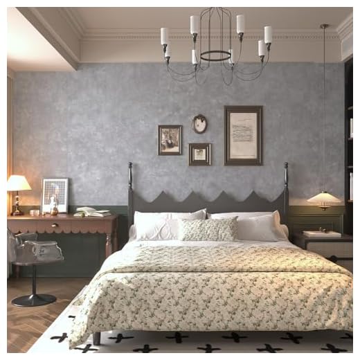 JSEVEM 31"×354" Air Guide Design Extra Wide Thick Light Grey Concrete Wallpaper Peel and Stick Industrial Grey Concrete Contact Paper Vinyl Glossy Adhesive Cement Sticker for Bedroom Office Gym Walls