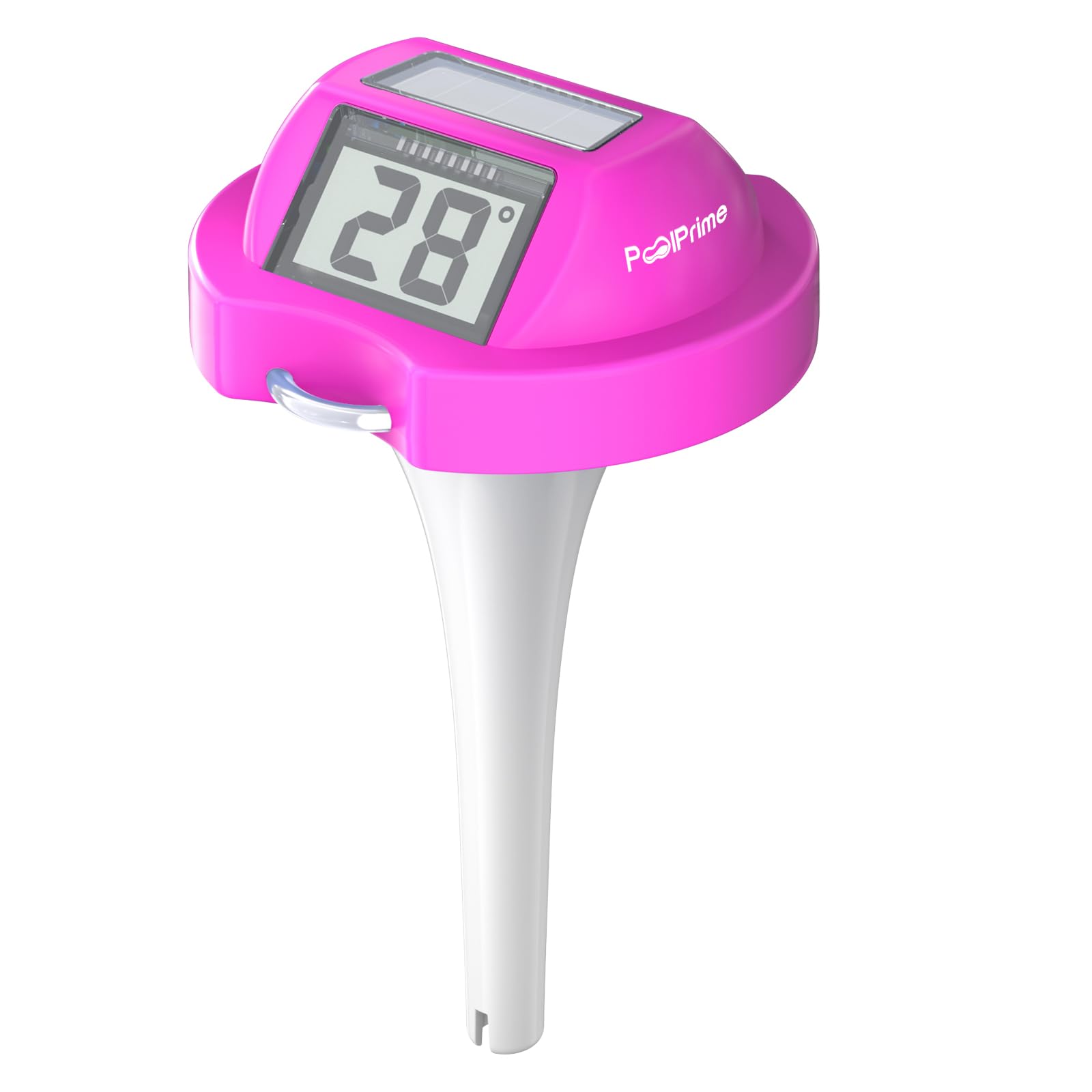 Termómetro solar digital para piscina con pantalla LCD grande fácil de leer, termómetro flotante para piscinas y estanques (rosa)