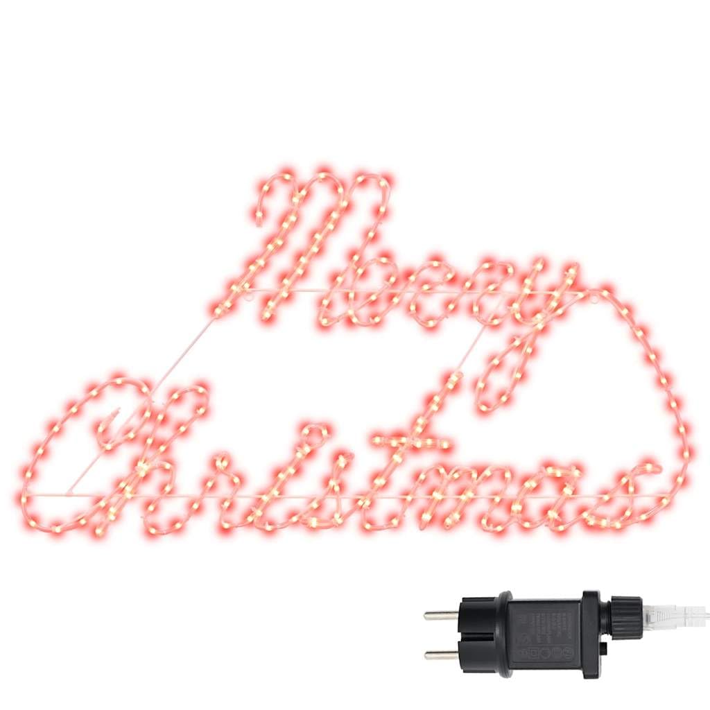 Weihnachtsschild mit 216 LEDs Rot aus Eisen 99 x 55 x 13 cm für Innen und Außen Weihnachtsdeko mit langlebigem Lichtschlauch, festlicher Christbaumschmuck und dekorativer Tannenbaum Akzent