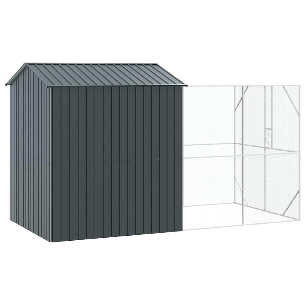 Vogelkäfig Anthrazit 418 x 210 x 247 cm Verzinkter Stahl,Tier- & Haustierbedarf,Haustierbedarf,Vogelbedarf,Vogelkäfige & -ständer,Anthrazit,127.35 kg-3325156