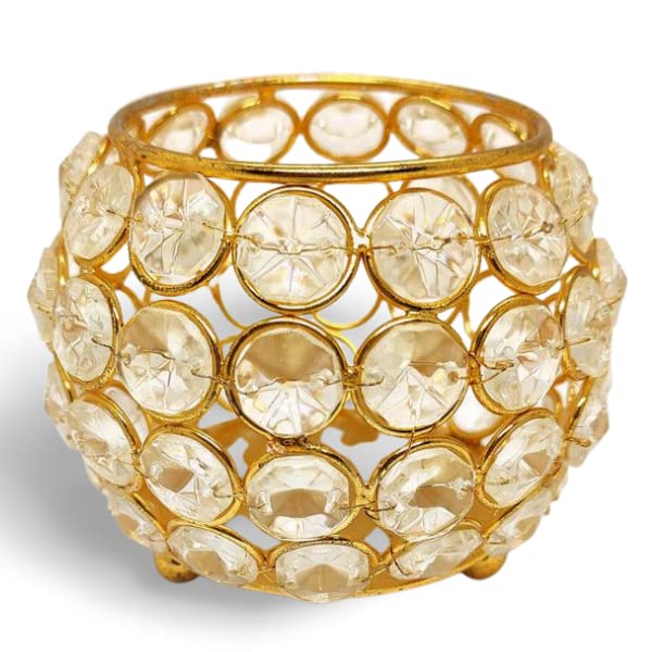 Akanksha Arts Decorative Crystal Tealight - Rare Decor - 9 cms Diameter 3