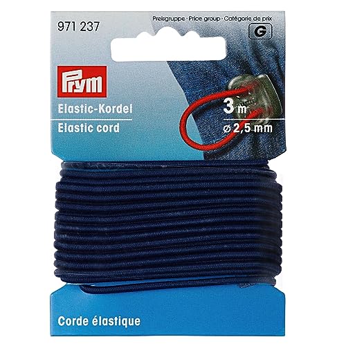 Prym Marino, Ø 2,5 mm | 3 m Cordón elástico, Color Azul, 60% ED 40% PES, 60 40