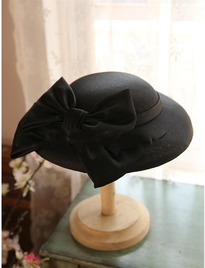 直営店☆YFRBZ(ヤフー)☆[ヤフー] フレンチヴィンテージシルクハット女性の冬のディナーウェディングドレス英国セレブチャイナドレス大きな帽子つば
