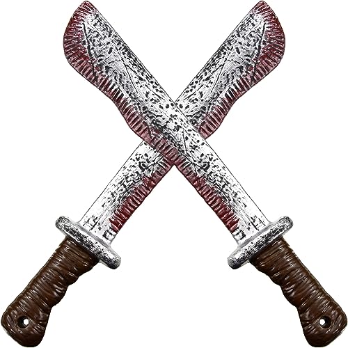 2 Pieces Halloween Knife Prop Machete Costume Prop Fake Realistic Knife