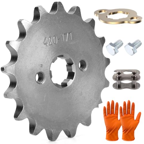 ZAMDOE Pignon Avant 420-17 Dents 17 mm de Rechange pour Motos 50cc 70cc 90cc 110cc 125cc 140cc 150cc 160cc Dirt Pit Bike Mini-Moto VTT cyclomoteur pour TaoTao...