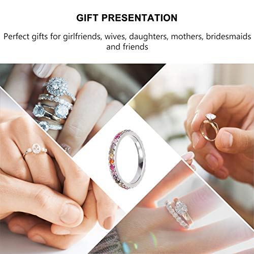 Bague diamant rond confortable et empilable résolvant les problèmes de taille - 6