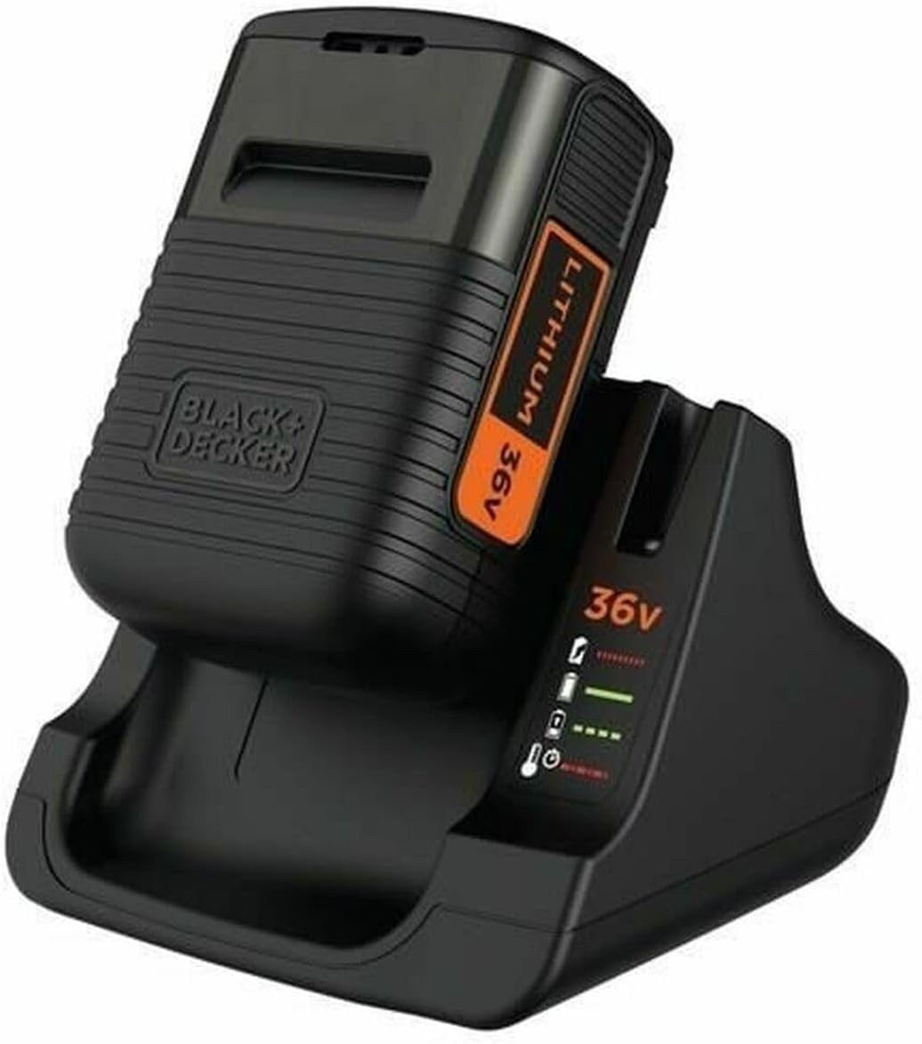 Soffiatore, Aspiratore, Trituratore a Batteria, 36V, Motore Brushless Unità & Kit Batteria al Litio e Caricabatterie Compatibile con prodotti BLACK+DECKER a batteria 36V