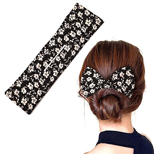 2021 New Deft Bun For Hair, Hair Bun Holder Maker Easy To Use DIY Accessories, Fashion Print Type Hair Braiding Tool Women Bow Headband Design Hairpin Braider For Party（Flower）