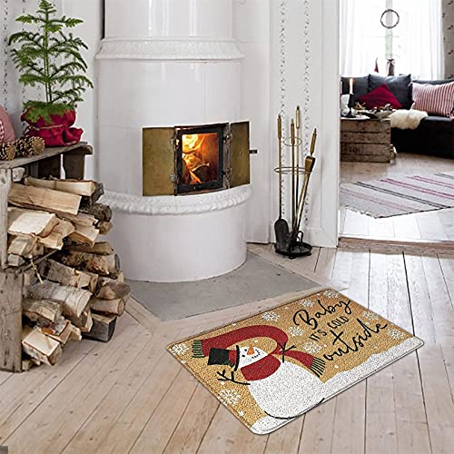 Kerstdeurmat, Kerst welkom Decor mat, natuurlijke toegangsmat, creatieve decoratie antislip en wasbare deurmat voor… - Image 5