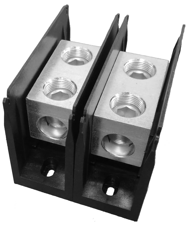Power Distribution Block - 2 Pole - 420A 600V - (1) 600 to #2 AWG / (1) 600 to #2 AWG - Thermoplastic - Open Style.