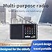 Portable AM FM Radio with Bluetooth Speaker；USB/TF Card MP3 Playback 3.5mm Jack,Auto Scan Save,Loudspeaker for Emergency(Battery-Powered) CampingTravel Home Use Rechargeable Transistor Radio (Black)