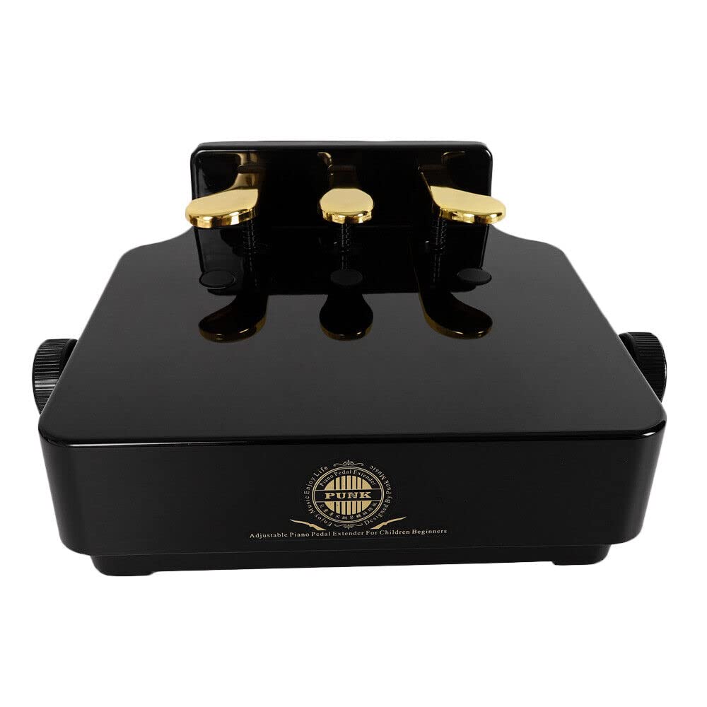 Banco de piano de pedales de piano para niños Extensión ajustable con 3 pedales Accesorios para piano eléctrico niños Negro