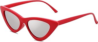 SOJOS Retro Vintage Narrow Cat Eye Sunglasses for Women Clout Goggles Plastic Frame SJ2044