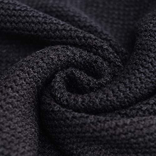 Fomolom Women Striped Poncho with Tassels Knitted Shawl Scarf Fringed Wrap Sweater Pullover Cape Gifts for Women4