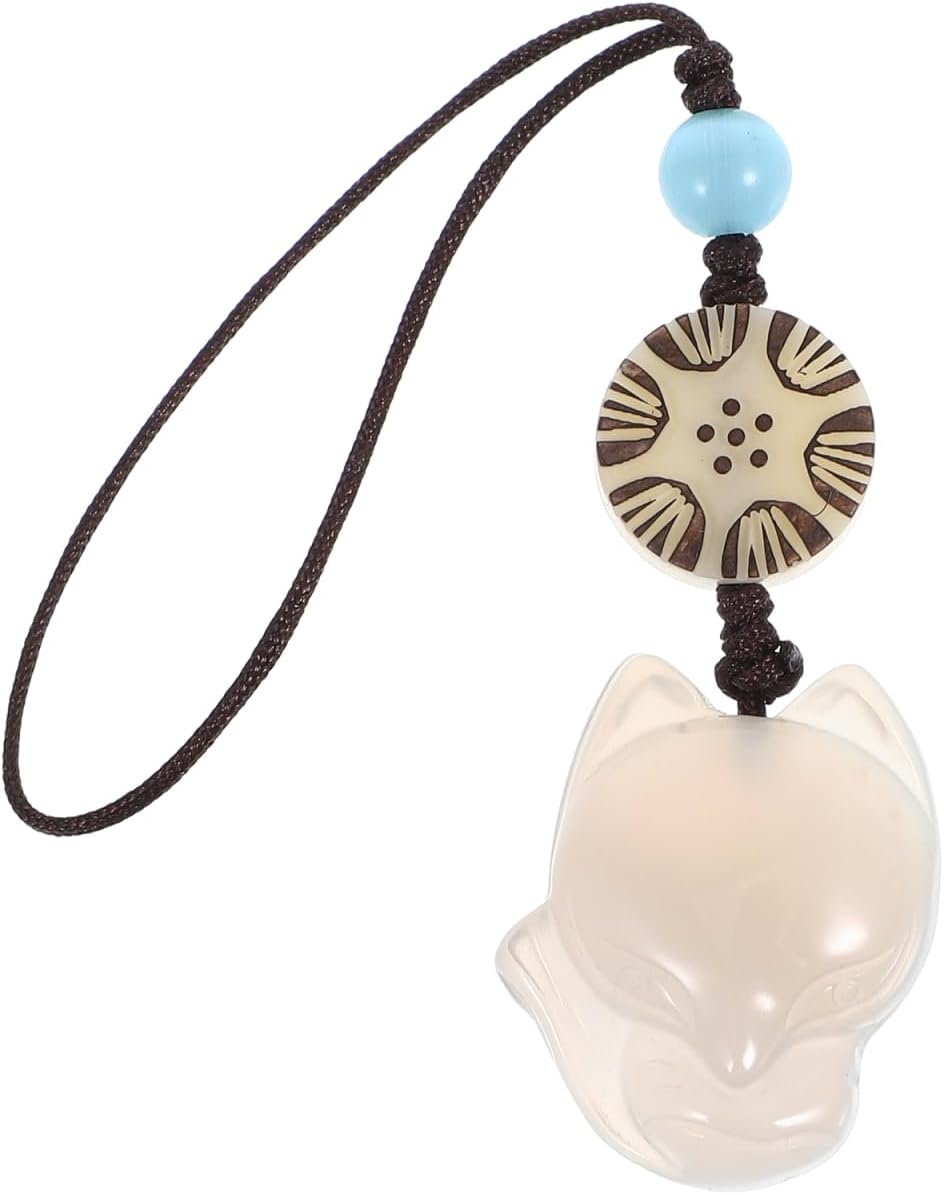 Cell Phone Strap Cartoon Fox Phone Charm Key Chain Car Key Purse Pendant Hanging Pendants Decor White