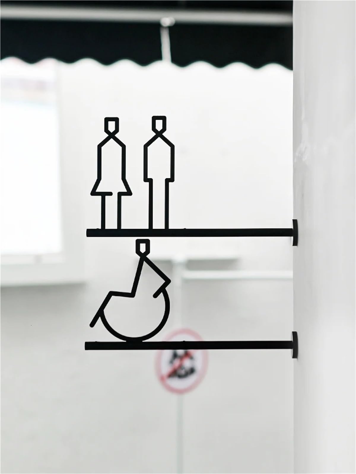 Cartel Aseos Letreros de inodoro for puerta baño, placa Metal 3d for el hogar, hombres y mujeres
