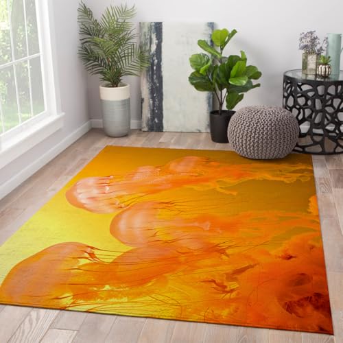 Tapis doux antidérapant et lavable jaune 90x150 cm