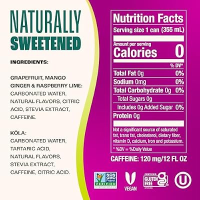 Zevia Zero Sugar Energy Drink, Classic Variety Pack, 12 oz Cans (12-Pack) Naturally Sweetened, Non-GMO Project Verified, Gluten-Free, Vegan