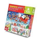 Crocodile Creek 100-Piece Jigsaw Floor Puzzle, Large 17' x 12' Completed Size, Designed for Kids Ages 5 Years and up, Santa's Visit