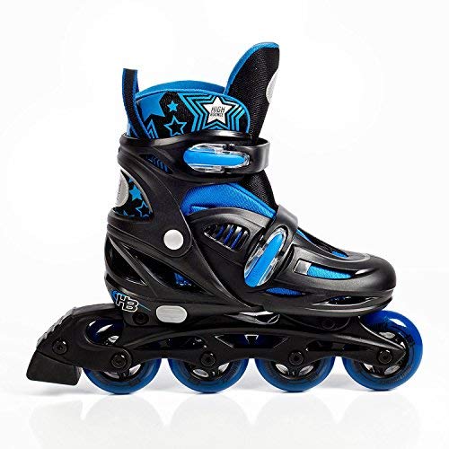 High Bounce Adjustable Inline Skate (Blue, X-Large (9-12) ABEC 7)