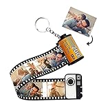 moorcowry Personalisierter Schlüsselanhänger, Filmrolle Schlüsselanhänger mit bunter Fotofilmrolle, Foto-Rollen-Schlüsselbund, Einzigartiges Weihnachtsgeburtstagsgeschenk für die Liebe