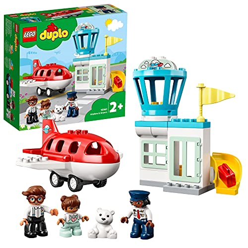 LEGO 10961 DUPLO Flugzeug und Flughafen Spielzeug Set für Kleinkinder ab 2 Jahren