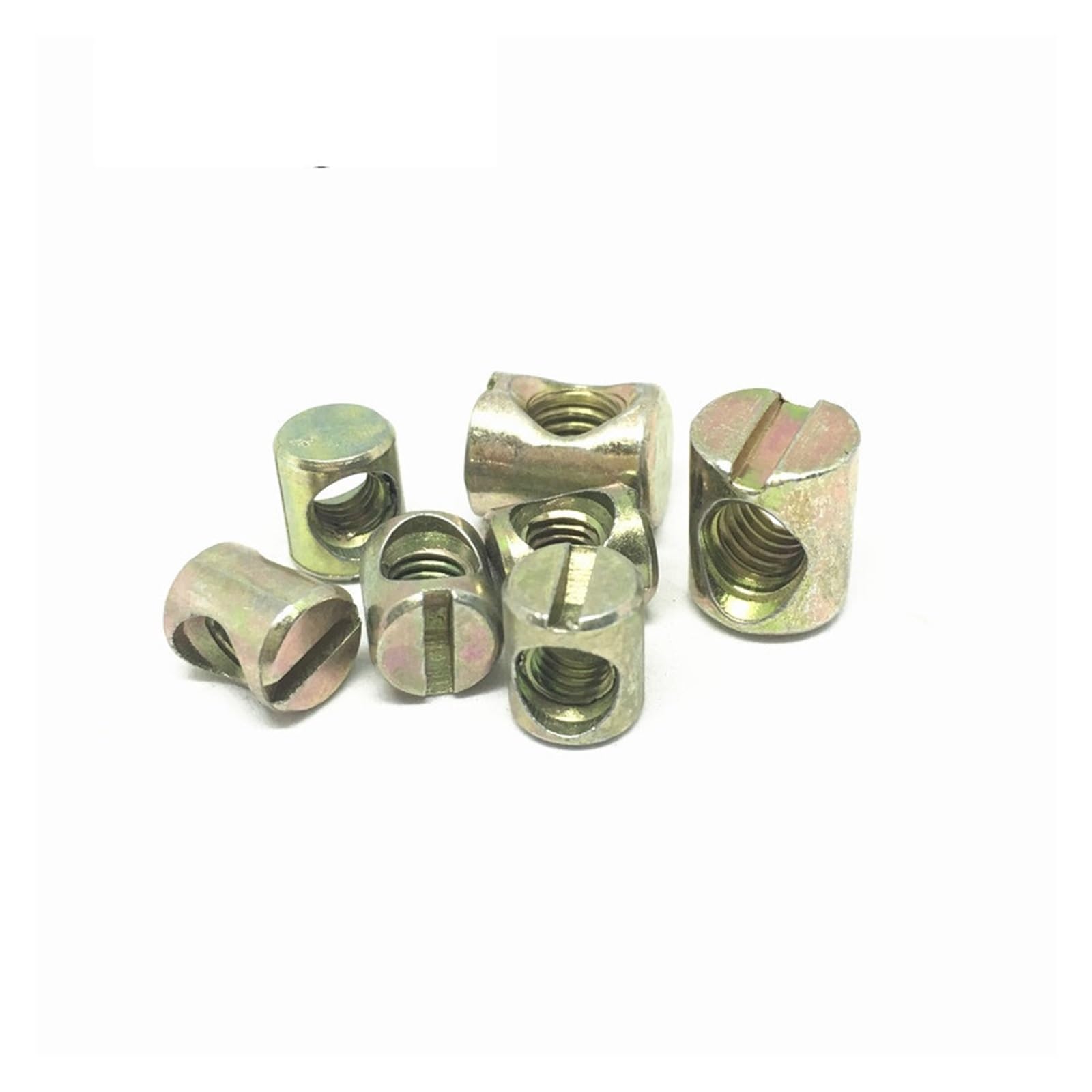 PULaif Furniture Barrel Nut Dowel, M4 M5 M6 M8 Furniture Slotted Cross Dowel Barrel Nuts(M6x13-10pcs)