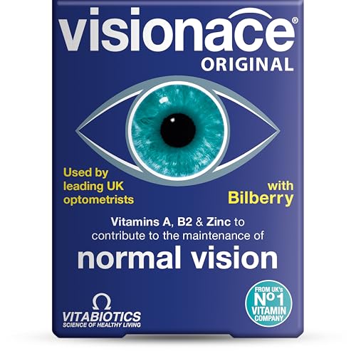 Visionace Original One-A-Day Formula Tablets to Support Vision Acuity and a Healthy Vision, by Vitabiotics